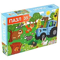 Пазл "Синий трактор в лесу", 35 элементов