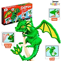 Игрушка пластик Набор для творчества Дракон из проволоки зеленый