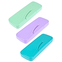 Пенал-футляр Calligrata "Прованс", 70 х 205 х 30 мм, непрозрачный, пластиковый, пастельный МИКС