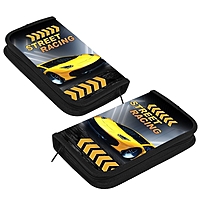 Пенал 1 секция 115 х 205 х 30 мм, Calligrata "Тачка racing", ламинированный картон