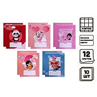 Компл тетр из 10шт 12л кл Милашки, обл мел карт, ВД-лак, бл офсет (9492344)