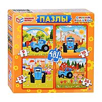 Пазл 4 в 1 Синий трактор 9-16-25-36 элементов 4650250545842