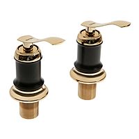 Смеситель на борт ванны ZEIN NB-7, на четыре отверстия, комплект, ретро, черный/золотой