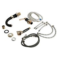 Смеситель на борт ванны ZEIN NB-7, на четыре отверстия, комплект, ретро, черный/золотой