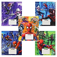 Тетрадь 24 листа, 5 видов МИКС, клетка, тиснение, Мстители