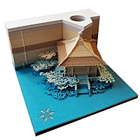 3D блок для заметок, Китайская беседка, 160 листов, высота-5см, ширина-8см