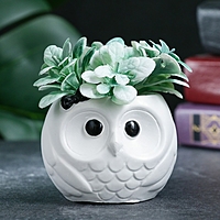 Фигурное кашпо "Сова" перламутр