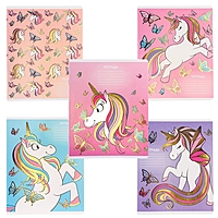 Комплект тетрадей 24 листа, 5 видов МИКС, клетка, тиснение, Минни Маус