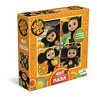 Пазл 4 в 1 Чебурашка Солнечный день 9-16-25-36 элементов