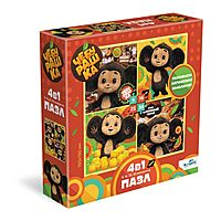 Пазл 4 в 1 Чебурашка Яркое настроение 9-16-25-36 элементов