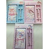 Записная книжка в подарочной коробке А6 с фигурным хлястиком,обл.пвх. с ручкой, Аниме МИКС