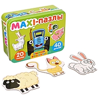 Макси-пазлы в металлической коробке "Синий трактор на ферме", 40 деталей