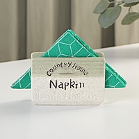 Салфетница "Домик в деревне" 11,7х4х8см, цвет зелено-белый