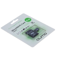 Флеш карта MicroSDHC Qumo, 4 GB, Сlass 4, с адаптером SD