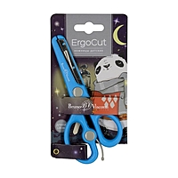 Ножницы детские канцелярские 13,5 см BrunoVisconti ERGOCUT, возвратный механизм, безопасные лезвия, голубые