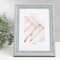 Фоторамка пластик "МИРАМ" 15х21 см, (пластиковый экран), голубой