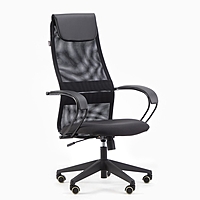 Кресло руководителя Бюрократ CH-607 черный, сетка/ткань, пластик