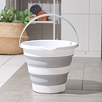 Ведро складное «Флекс», 10 л, 32×34×26 см, цвет смоки