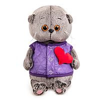Мягкая игрушка Басик Baby в дутом жилете с сердечком 20 см