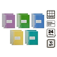 Компл тетр из 10 шт, 24л кл Пятерка, обл мел карт, ВД лак, блок офсет (4981371)