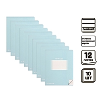 Компл тетр из 10 шт 12л лин Школьная, обл мел карт, ВД-лак, бл №2 (7770413)