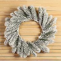 Венок новогодний d- 26 см "Уютная сказка" веточки в снегу