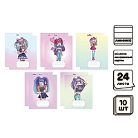 Компл тетр из 10шт 24л лин Аниме 07, обл мел карт, ВД-лак, бл офсет (7770480)