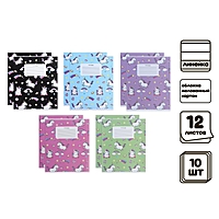 Компл тетр из 10 шт 12л лин Единорожки, мел карт,ВД-лак, блок офс, 5вид по 2шт (4981361)