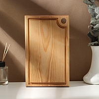 Доска разделочная с кровостоком Adelica, 26×16×2 см, покрыта маслом, цельная берёза