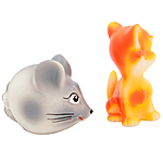 Набор резиновых игрушек Котик и Мышка-хозяюшка