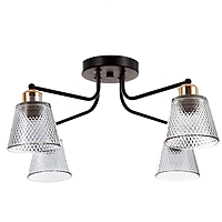 Люстра "Адель" 4х40Вт Е27 черный/золото 45х45х25см