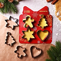 Набор форм для печенья "Классика", металл, 4 шт