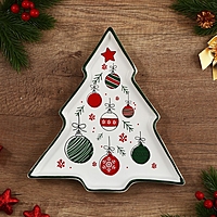 Блюдо "Ёлочные игрушки", 23х22х2 см