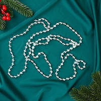 Бусы на ёлку 2 м d-10 мм "Льдинка" классика, прозрачный перламутр