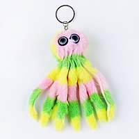 Мягкая игрушка "Осьминог" на брелоке, 11 см, цвет микс