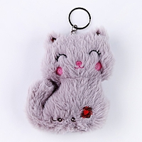 Мягкая игрушка "Кошечка Love" на брелоке, 12 см, цвет микс