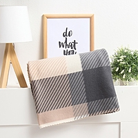 Плед Экономь и Я "Клетка" цв.бежевый, 150*200 см, пл.160 г/м2, 100% п/э