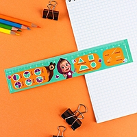 Линейка-закладка 20 см ЗЛ-20 "Маша и медведь" гибкая