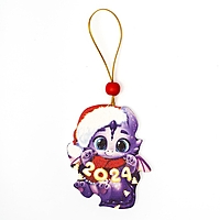Подвеска новогодняя деревянная "Дракончик в шапочке"