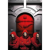 Записная книжка А5, 96 листов в клетку на гребне "Ограбление", твёрдая обложка, матовая ламинация, выборочный лак, блок 60 г/м2