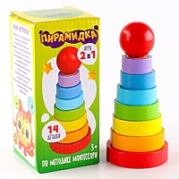 Детская развивающая пирамидка "Фигурки" 14х6.2х6.2 см