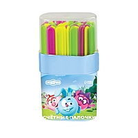 Счетные палочки 50 штук "Смешарики", микс, в пластиковом пенале