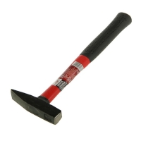 Молоток слесарный LOM, квадратный боек, фиберглассовая обрезиненная рукоятка, 300 г