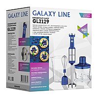 Блендер Galaxy LINE GL 2129, погружной, 900 Вт, 0.6/0.5 л, 9 скоростей,турборежим, синий