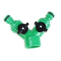 Коннектор разветвитель на 2 канала-цанговое крепление, 20 мм внутр. резьба, пластик