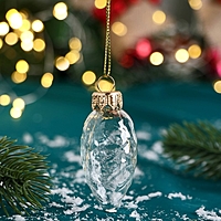 Ёлочная игрушка "Шишка" прозрачная