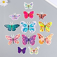 Бабочки картон "Абстракция" набор 12 шт h=4-10 см