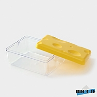 Контейнер для сыра 16х11х7см, цвет желтый прямоугольный