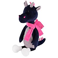 Мягкая игрушка Дракон Карл в розовом шарфике 25 см