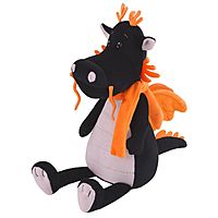 Мягкая игрушка Дракон Шаолинь в шарфике черный 23 см
